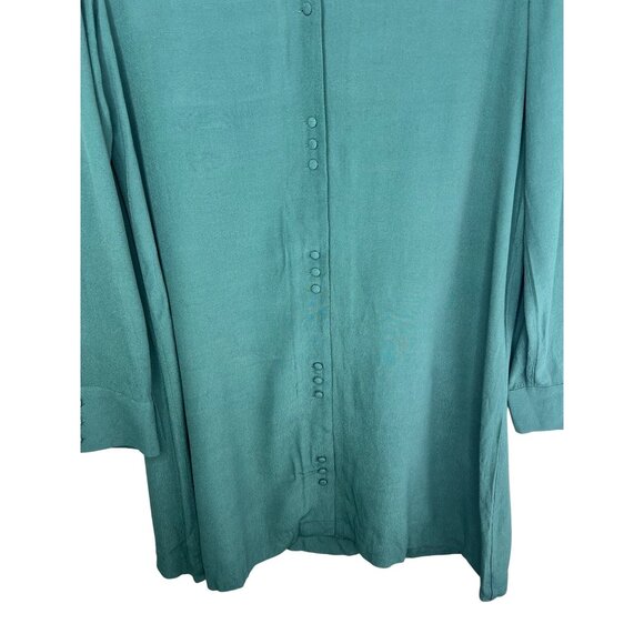 Madewell Womens Smokey Spruce V-Neck Button-Down Novel Dress Long Sleeve Large - Picture 11 of 14